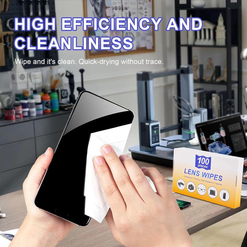 xflyxin Lens Wipes for Eyeglasses,Eyeglass erasers are Packed Separately，Glasses Cleaner for Cleaning Glasses, Camera Lenses, Sunglasses, Mobile Phone Screens, Goggles, etc. (100 Pieces) - Image 5